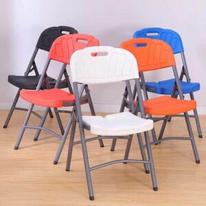 Heavy-Duty Portable Plastic Folding Chair with Metal Frame