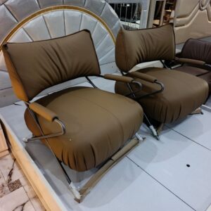 Modern Low-Profile Leather Accent Lounge Chair