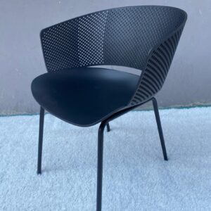 Modern Perforated Curved Shell Dining & Accent Armchair