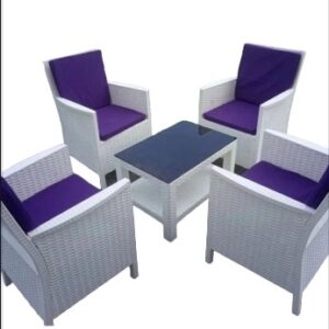 4+1-Piece Outdoor Wicker Patio Furniture Set with Coffee Table