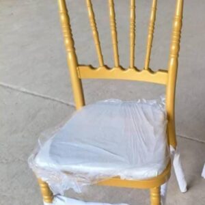 Elegant Gold Napoleon Event Chair with Cushioned Seat